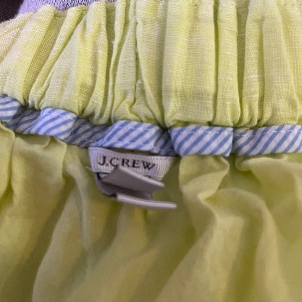 J. Crew Neon Lime Green 100% Linen Skirt Size 0 - Picture 2 of 7